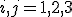 i,j=1,2,3